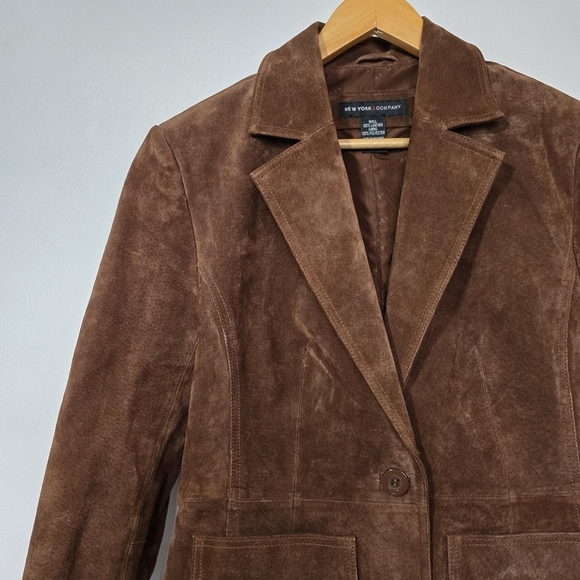 New York & Company Brown Leather Jacket - Picture 4 of 5